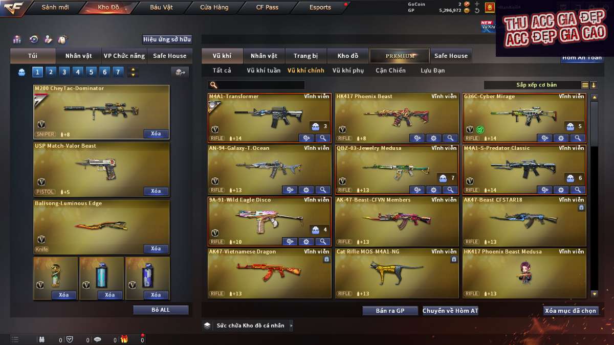 shop acc cf uy tin gia re